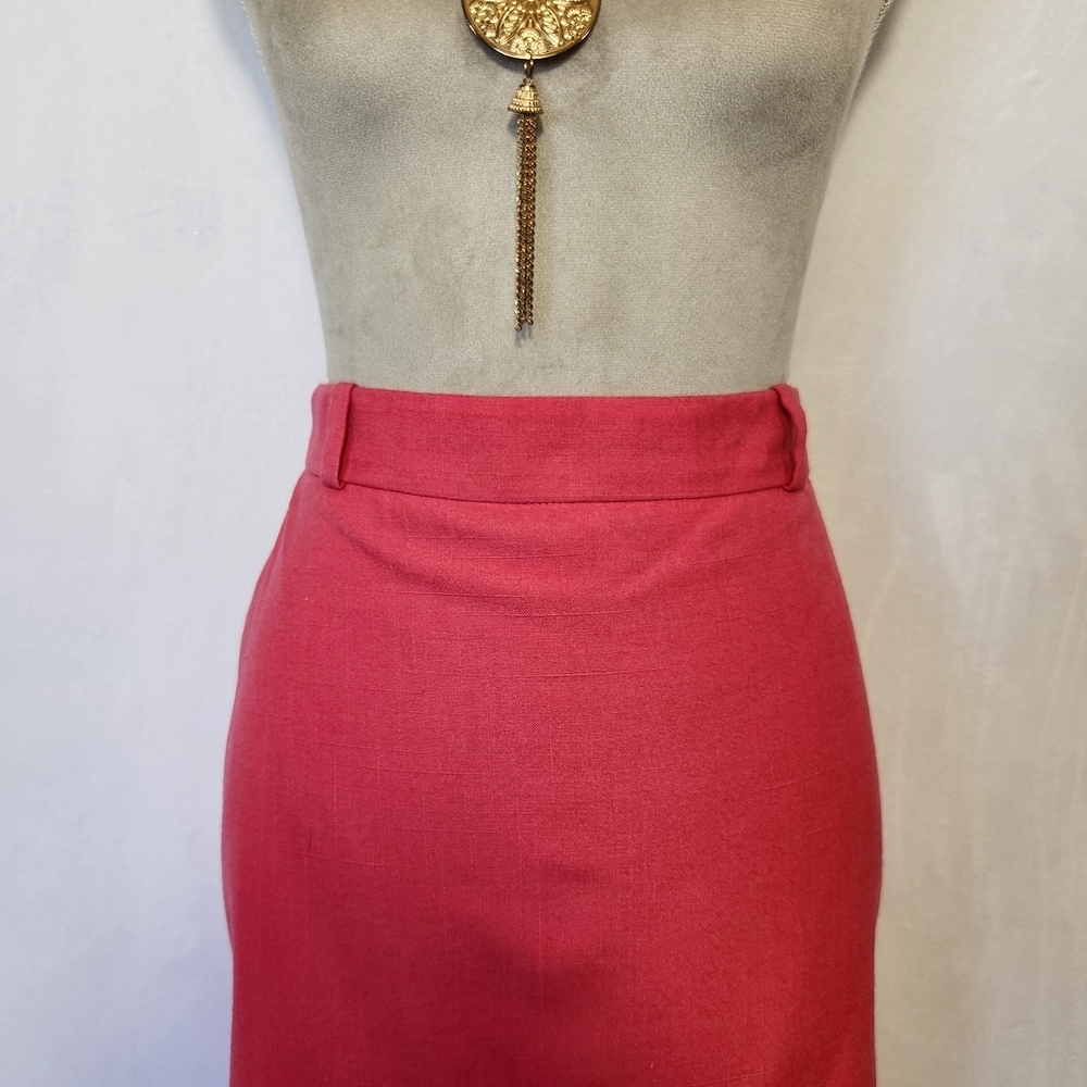 Oscar de La Renta Vintage Women's Size 10 Pink Zip Close Lined Pencil Skirt - Picture 3 of 12